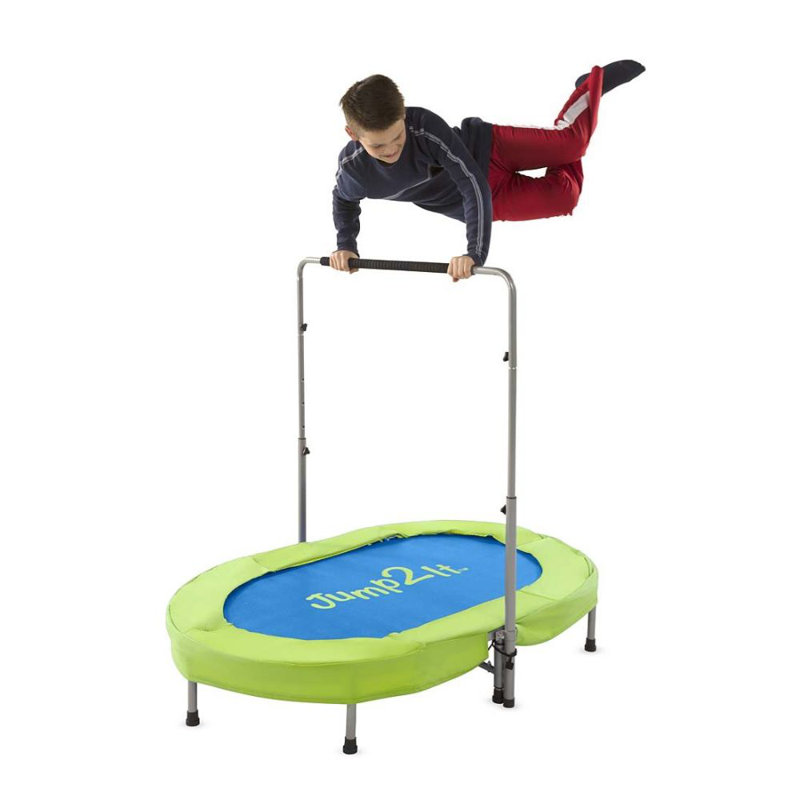 Hearthsong Jump2It Adjustable 57" Oval Trampoline with Handlebar